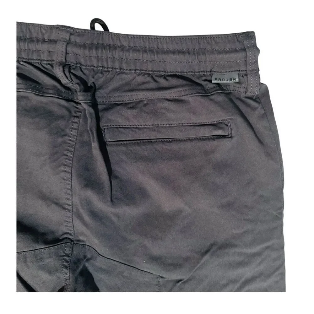 Projek Raw Men's Gray Jogger Pants Slim Fit Elastic Waistband Size Large